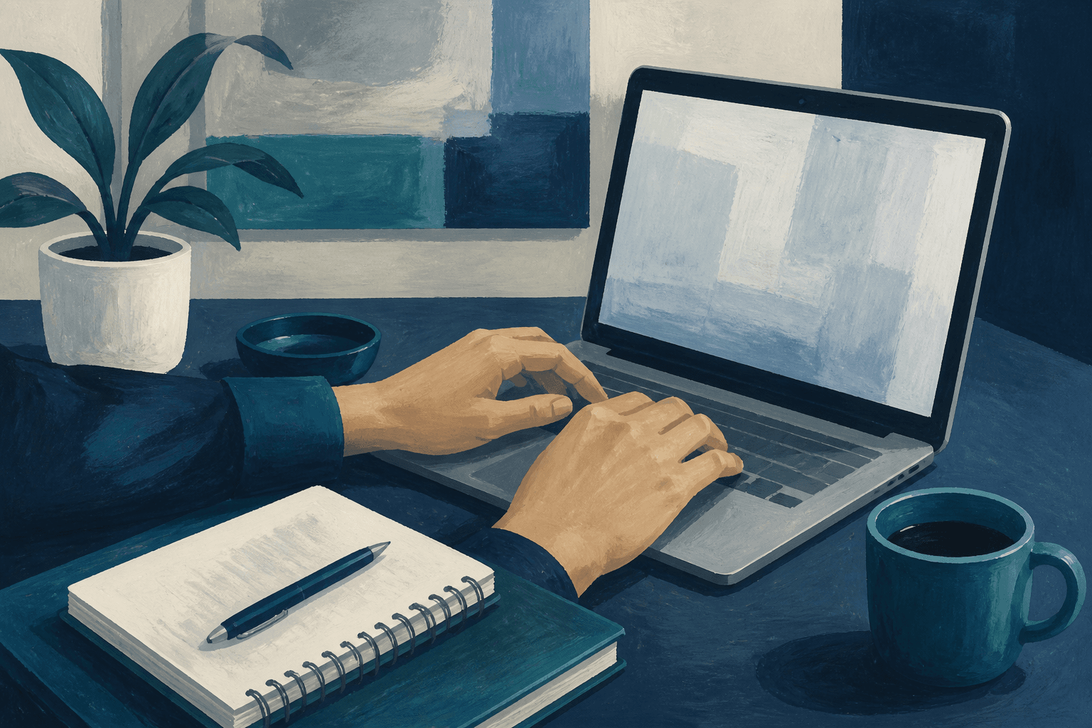 Pessoa escrevendo uma mensagem de trabalho em inglês